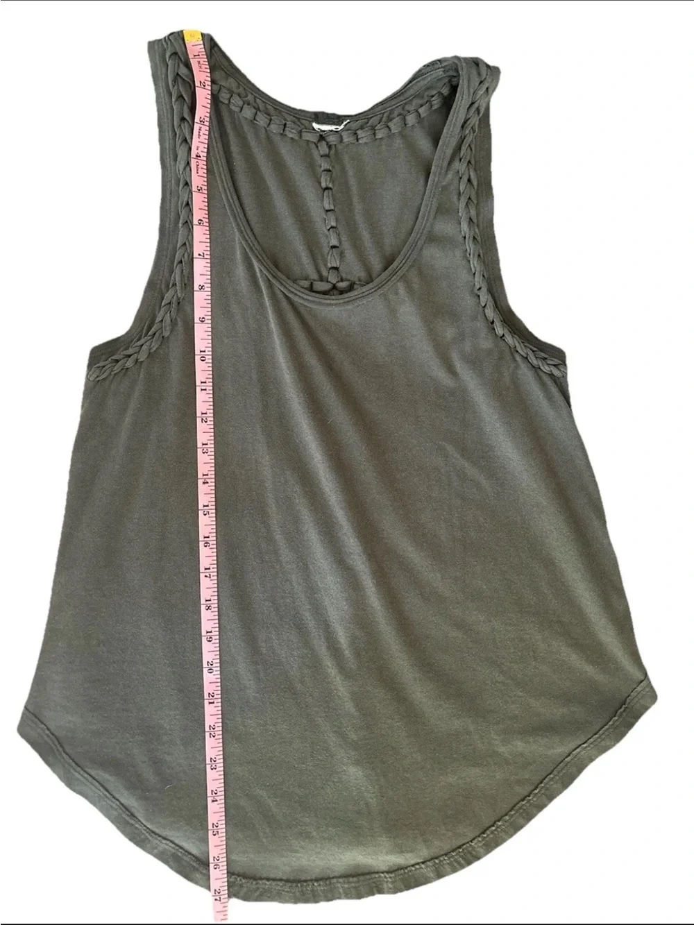 We the Free Women’s Braided-Trim Tank Top - Olive Green Medium *see measurements